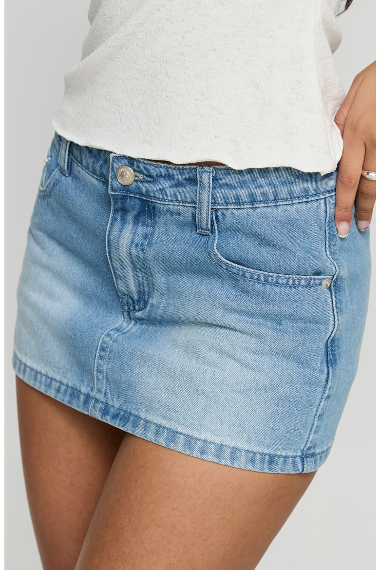 Jordi Low Rise Denim Skort, Alternate, color, LIGHT BLUE WASH