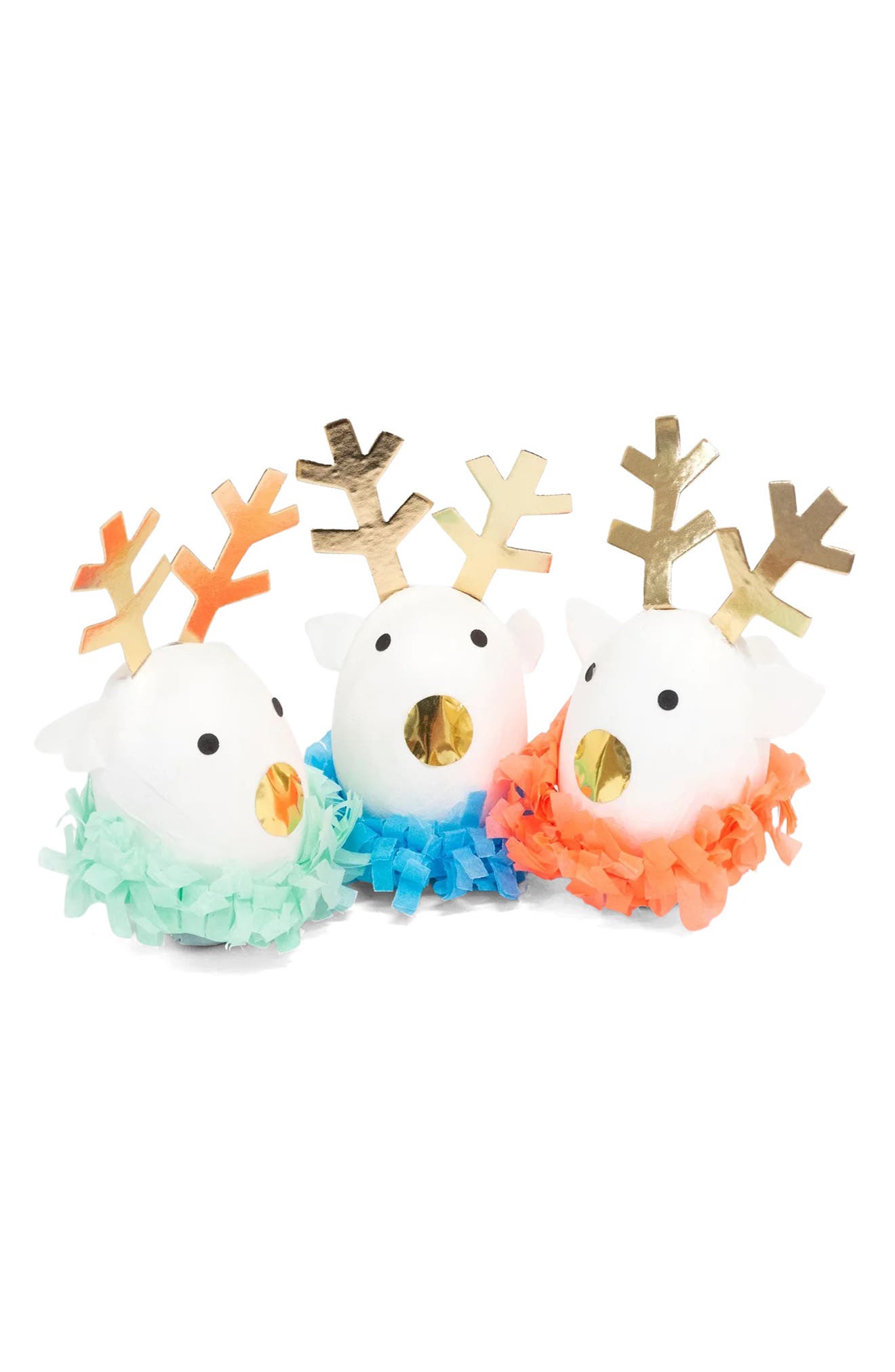 Festive Reindeer Surprise Ball Set of 3