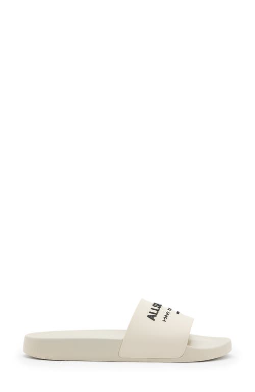 Allsaints Underground Logo Slip On Slides In White