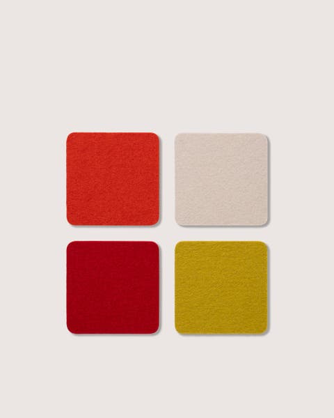 Bierfilzl Merino Wool Square Coaster Multi 4 Pack