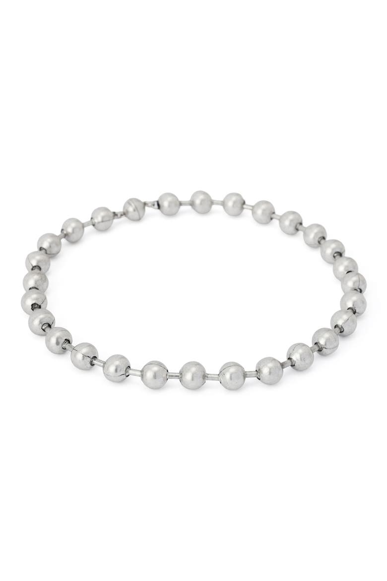 Ball Chain Collar Necklace, Alternate, color, WARM SILVER