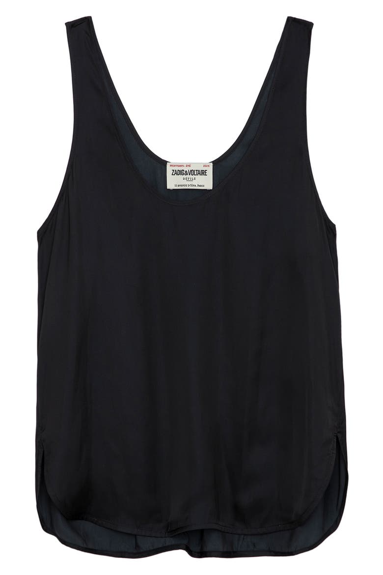 Carys Satin Tank, Alternate, color, NOIR