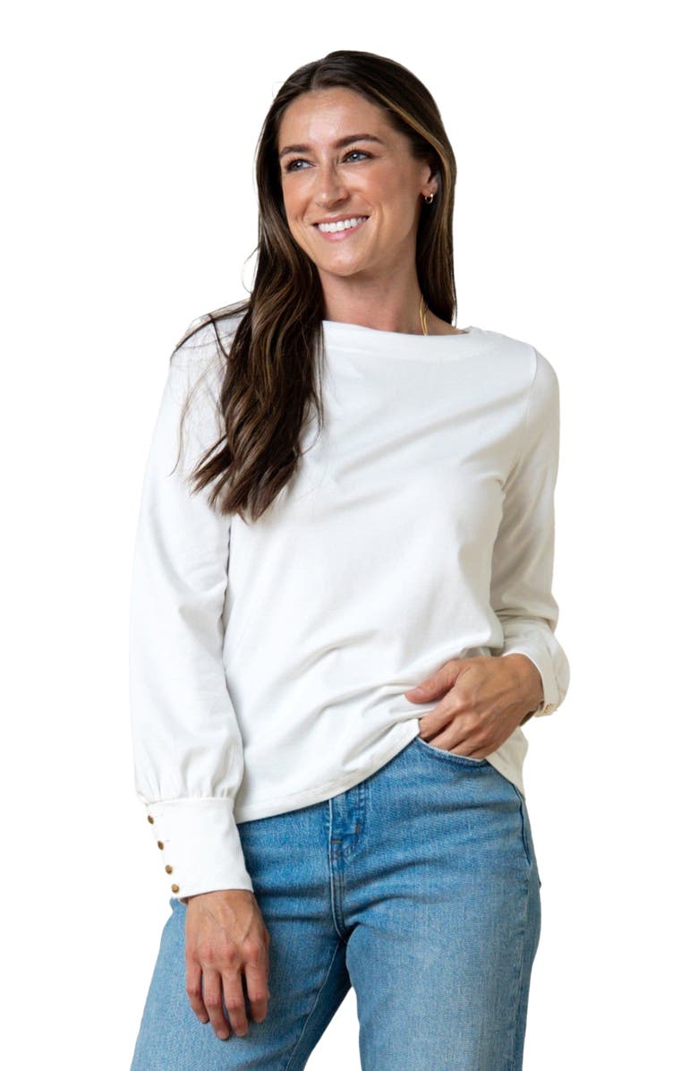 Hope & Henry Women's Organic Bellow Sleeve Knit Top, Main, color, 