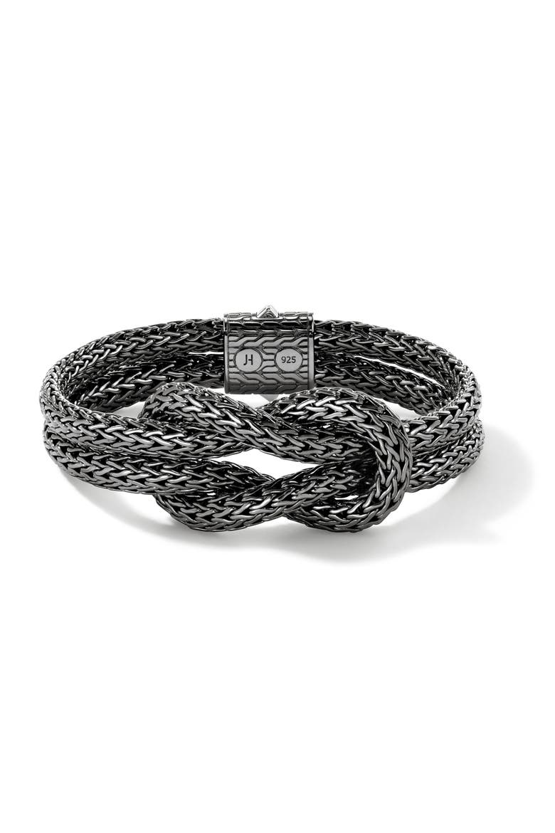 Love Knot Bracelet, 13mm, Main, color, DARK SILVER