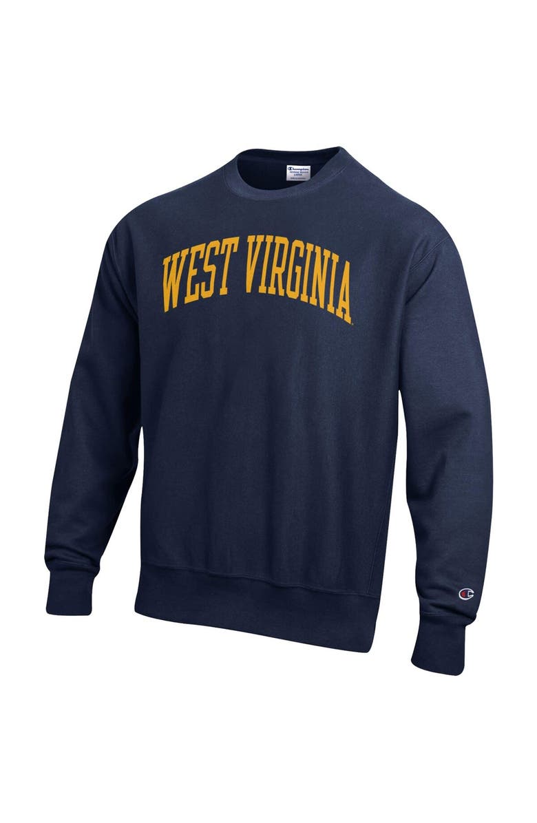 Champion Men's Champion Navy West Virginia Mountaineers Big & Tall Reverse Weave Fleece Crewneck Pullover Sweatshirt, Alternate, color, 
