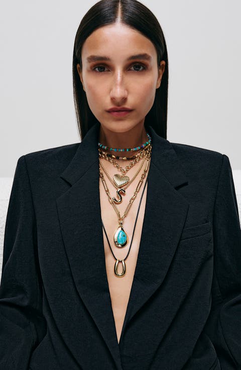 V-Neck Hardware One-Piece Swimsuit