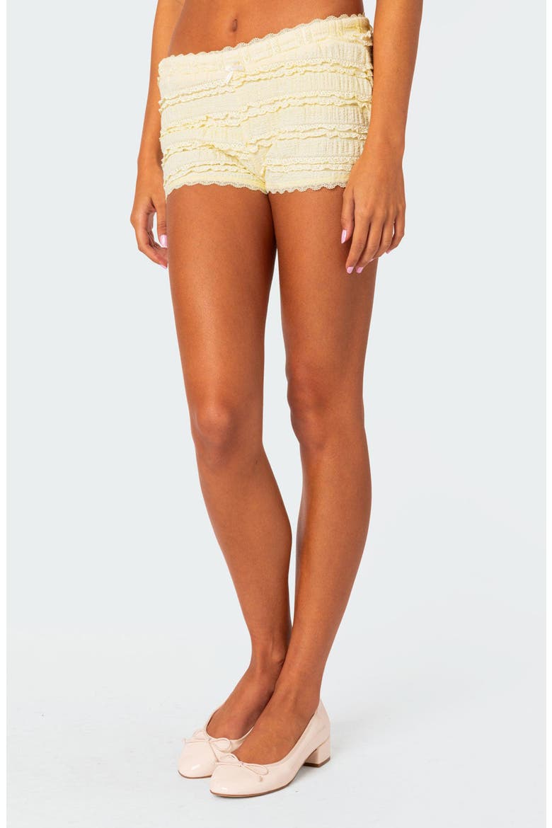 Lucy Ruffle Lace Shorts, Alternate, color, YELLOW