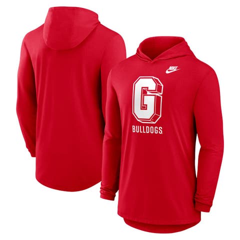 Men's Nike Red Georgia Bulldogs Legacy Tri-Blend Dri-FIT Long Sleeve Hoodie T-Shirt