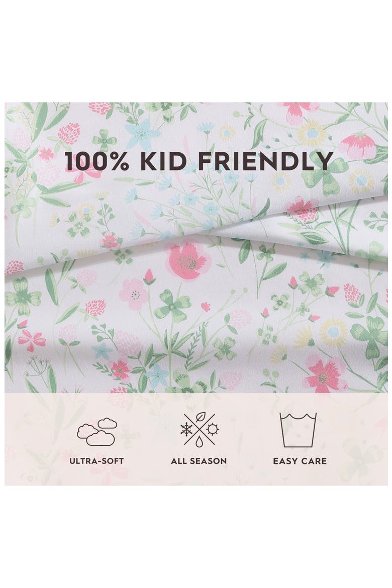 Posey Dance Floral Print Sheet Set, Alternate, color, PASTEL PINK