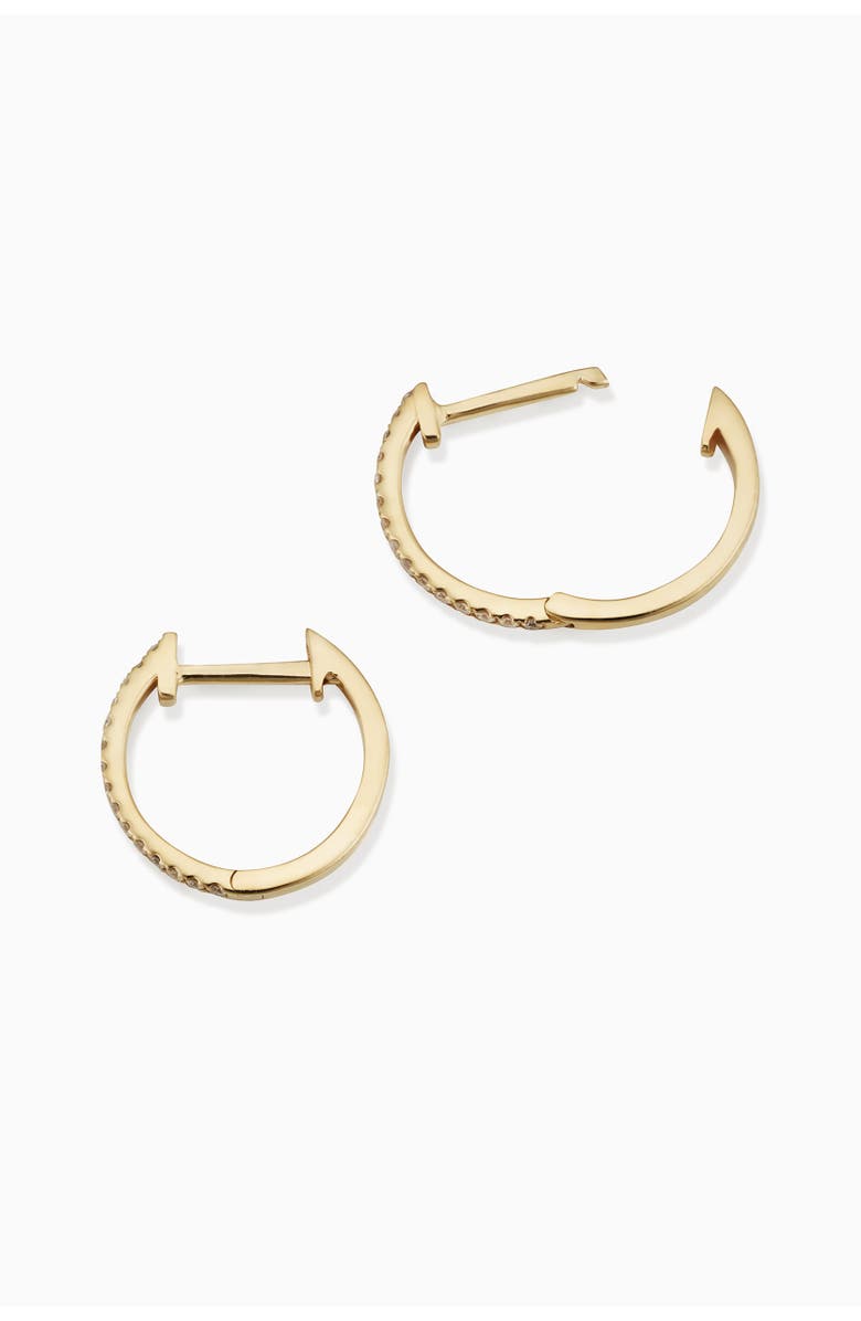 Oradina 14K Gold Shine Bright Small Diamond Hoops, Alternate, color, 