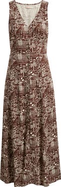 Marine Layer Camila Print Sleeveless Maxi Dress