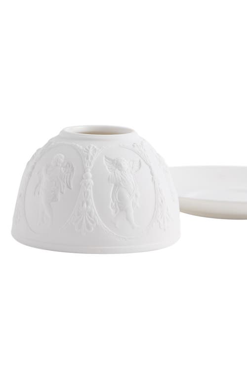 Wedgwood Festive Cherub Lithophane Vase & Plate Set In White