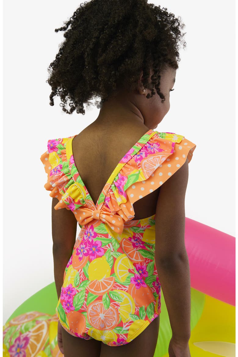Kids' Neon Squeeze the Day One-Piece Swimsuit, Alternate, color, YELLOW