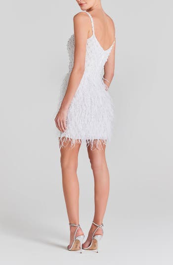Carrie Feather & Bead Cocktail Minidress