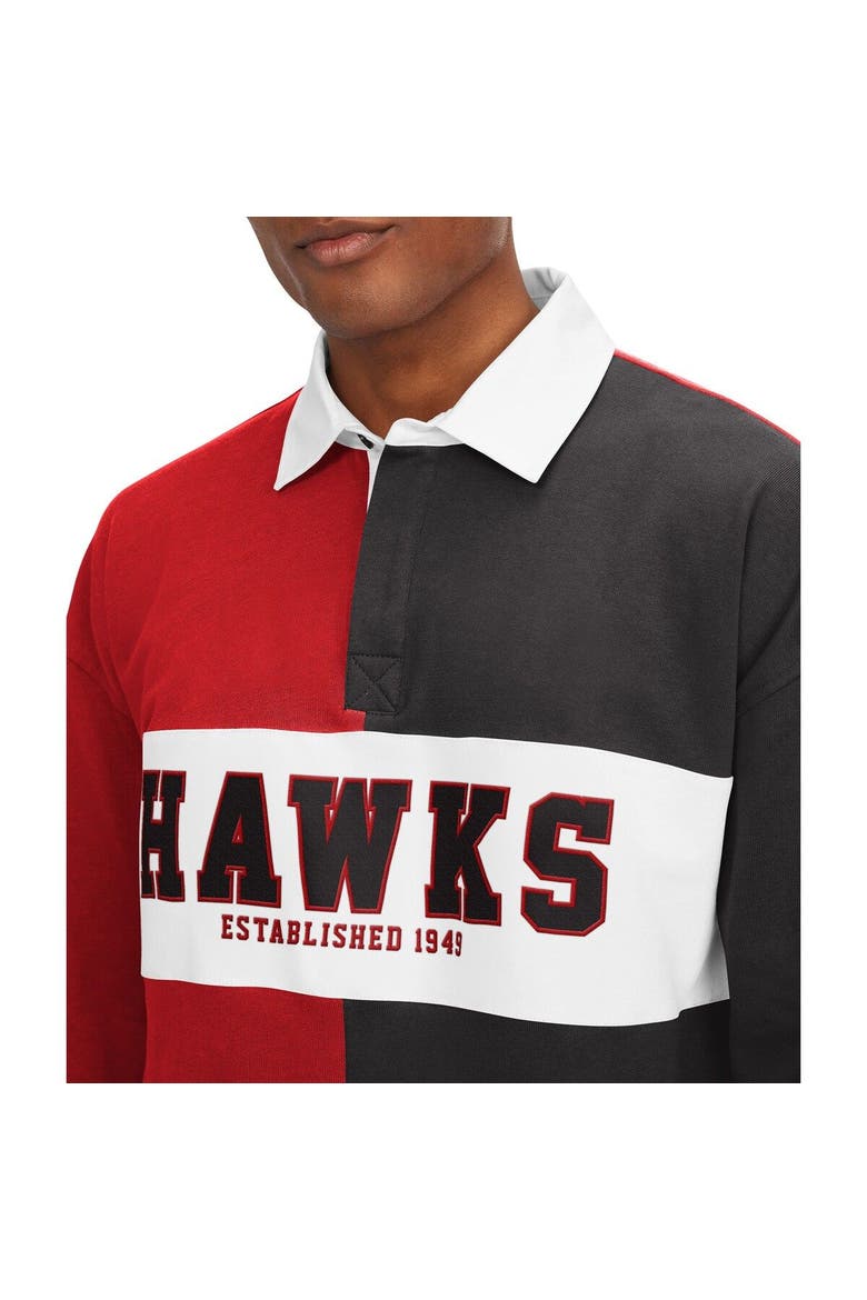 Men's Tommy Jeans Red/Black Atlanta Hawks Ronnie Rugby Long Sleeve T-Shirt, Alternate, color, Red