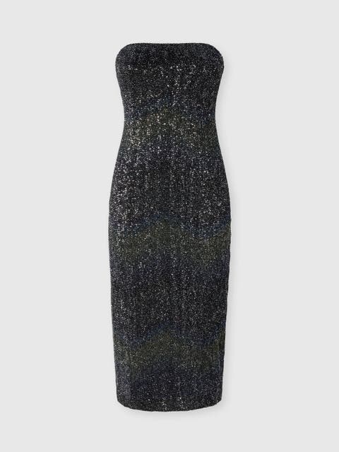 Dégradé Bustier Long Dress With Sequins