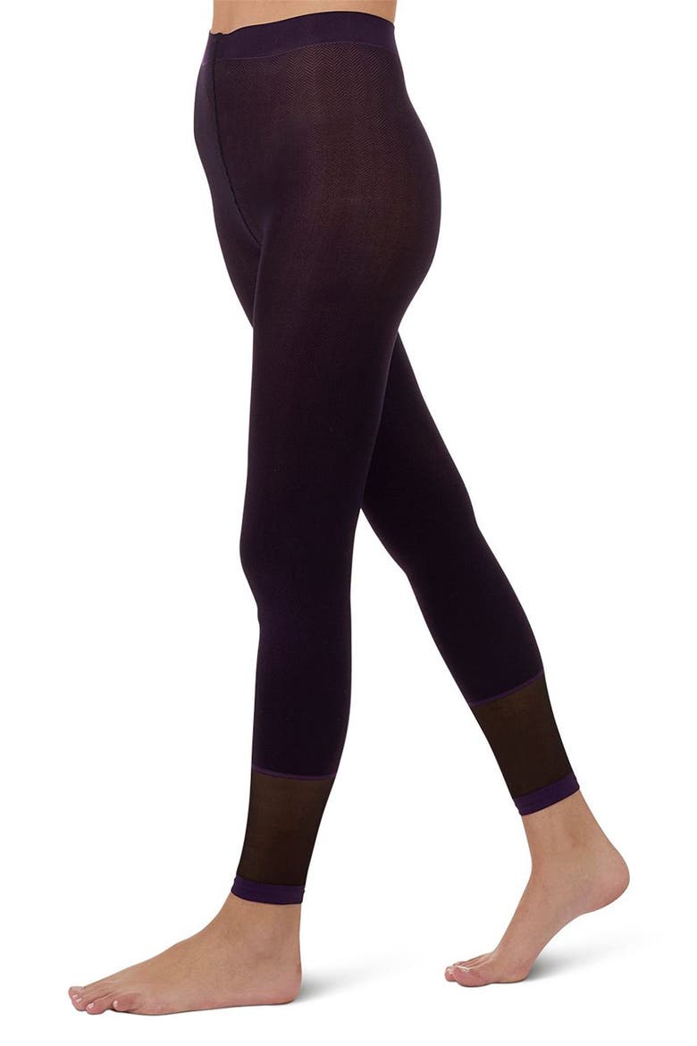 Herringbone Footless Tights, Alternate, color, PLUM PERFECT