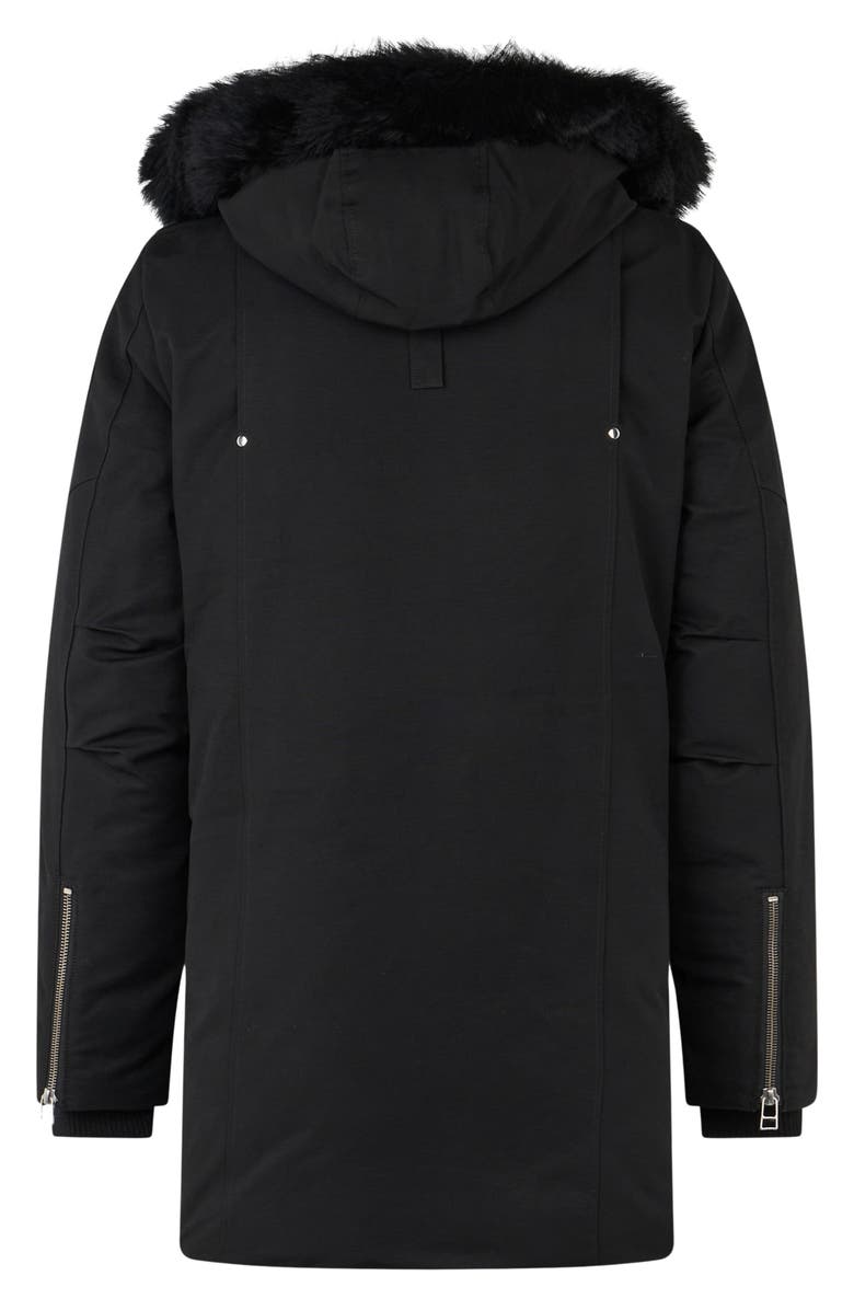 Moose Knuckles Original Stirling Down Parka with Removable Genuine Shearling Hood, Alternate, color, Black W/ Black Sh