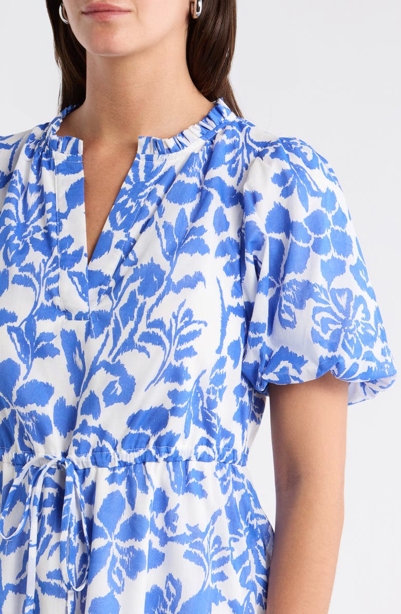 SUGARLIPS Elaris Floral Noella Shift Minidress, Alternate, color, Whiteblue