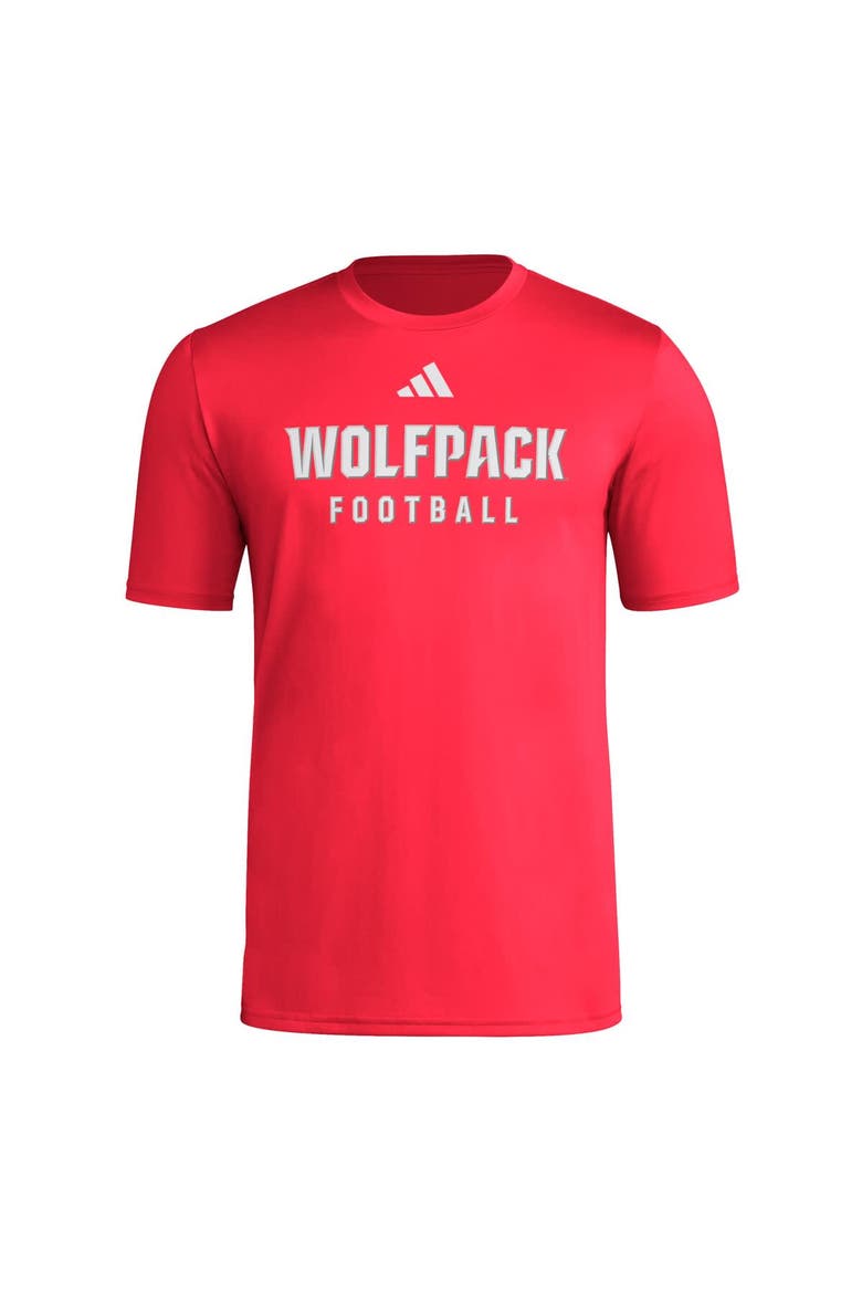 Men's adidas  Red NC State Wolfpack Locker Practice Football Pre-Game T-Shirt, Alternate, color, Red