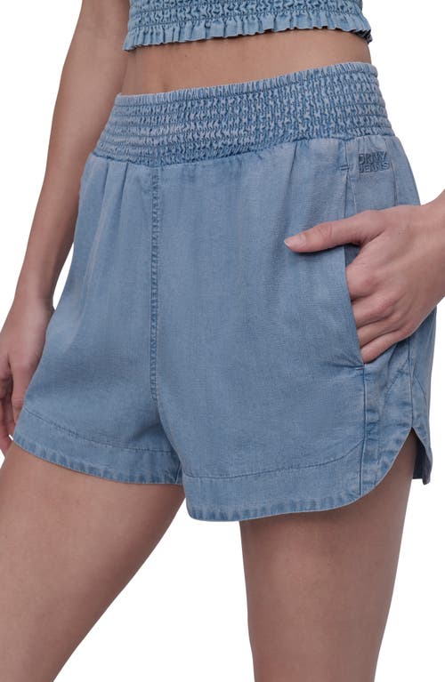 Shop Dkny Jeans Garment Dyed Shorts In Chambray