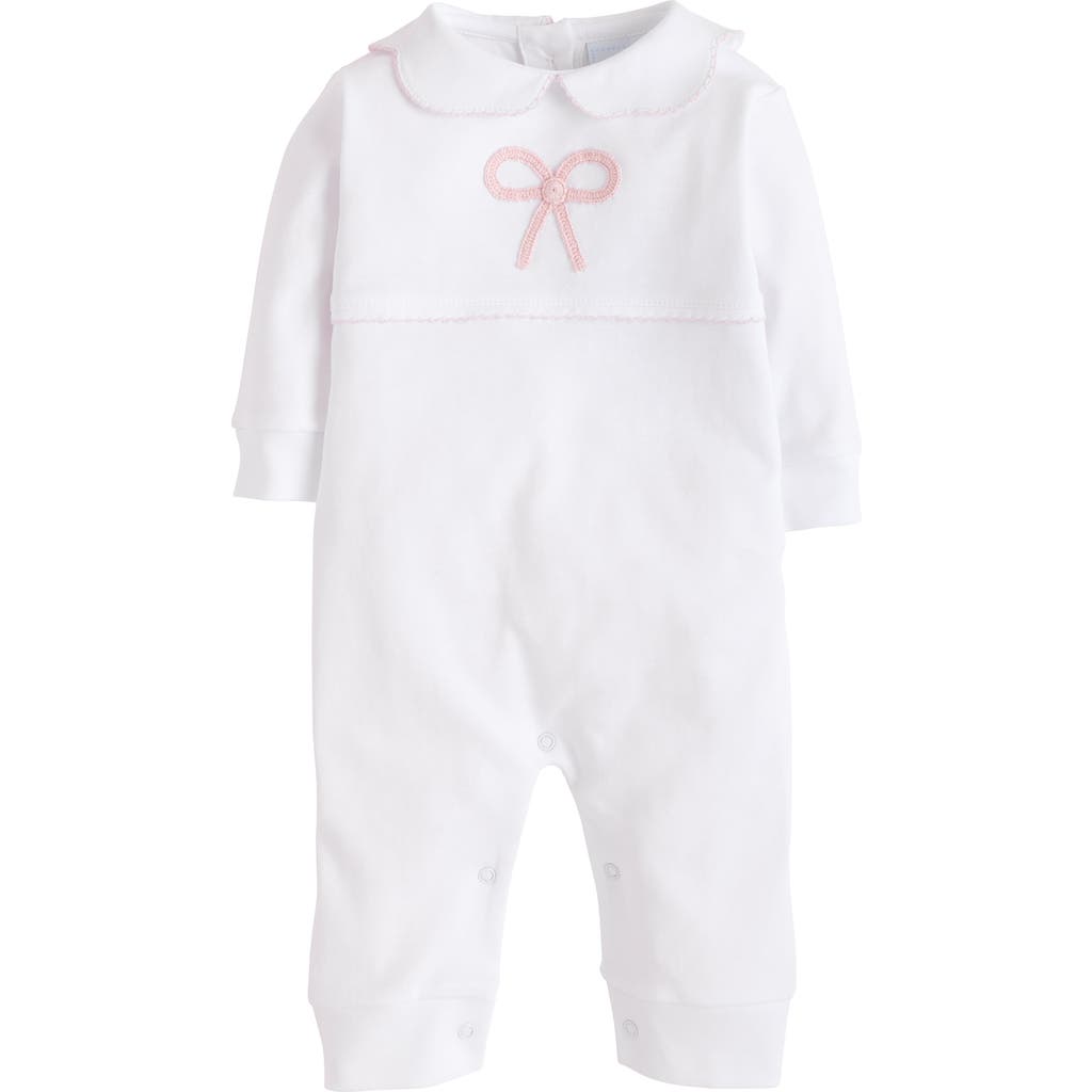 Little English Kids' Crochet Playsuit In Pink Bow