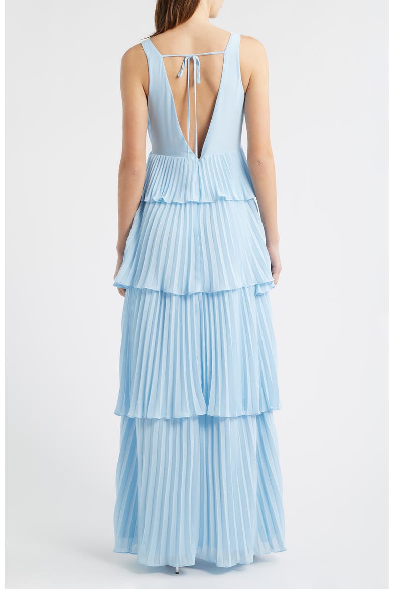 Tiered Gown Pleated, Alternate, color, ICE BLUE