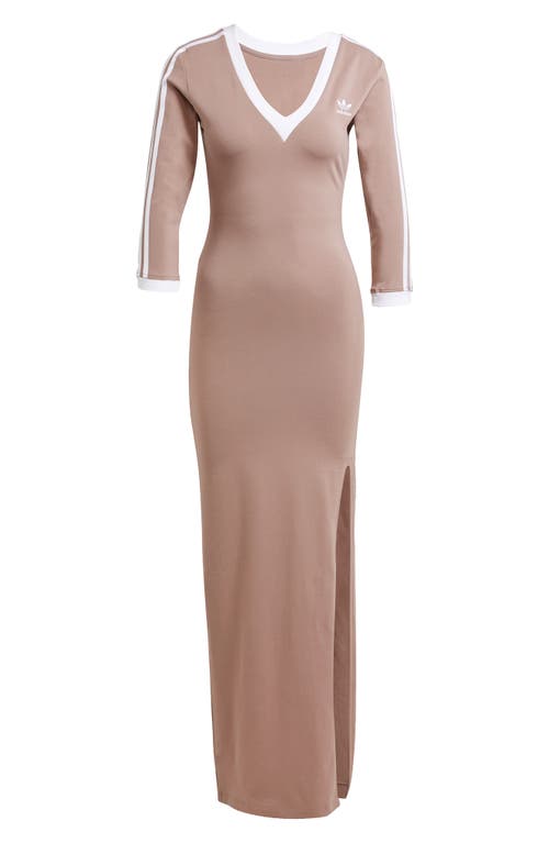 Adidas Originals Adicolor Classics 3-stripes Maxi Dress In Trace Brown