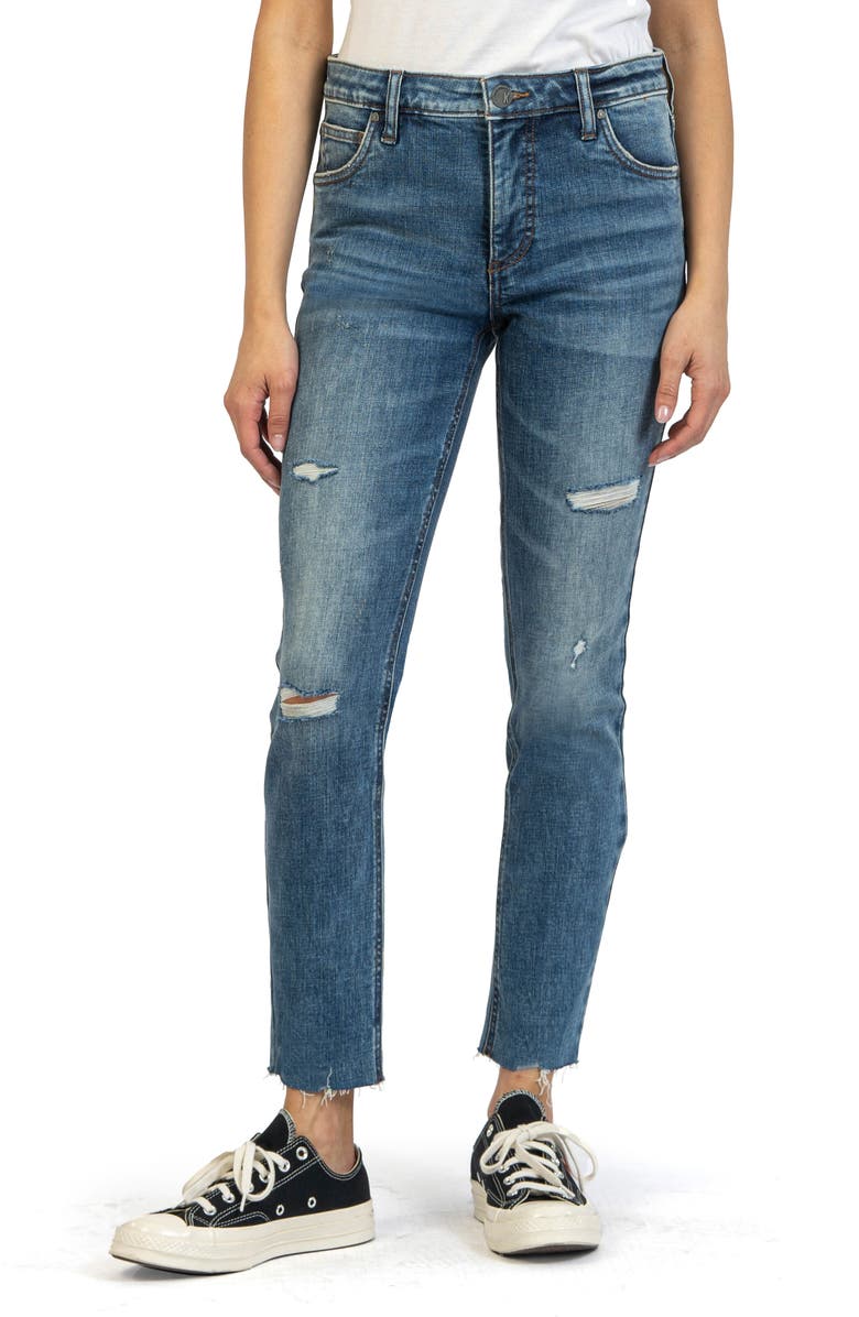 KUT from the Kloth Reese Fab Ab Distressed High Waist Ankle Jeans, Main, color,