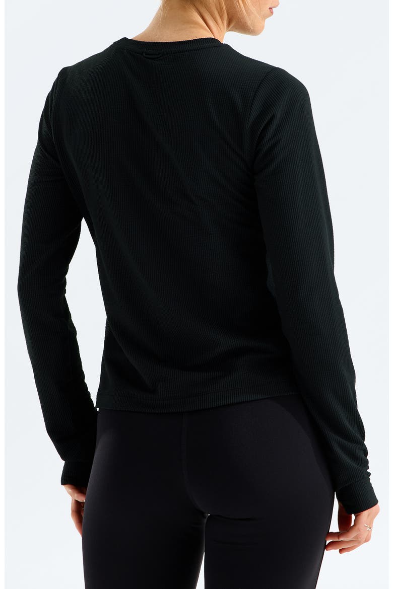 Golden Ridge LightRange Ribbed Performance Long Sleeve Tee, Alternate, color, TNF BLACK