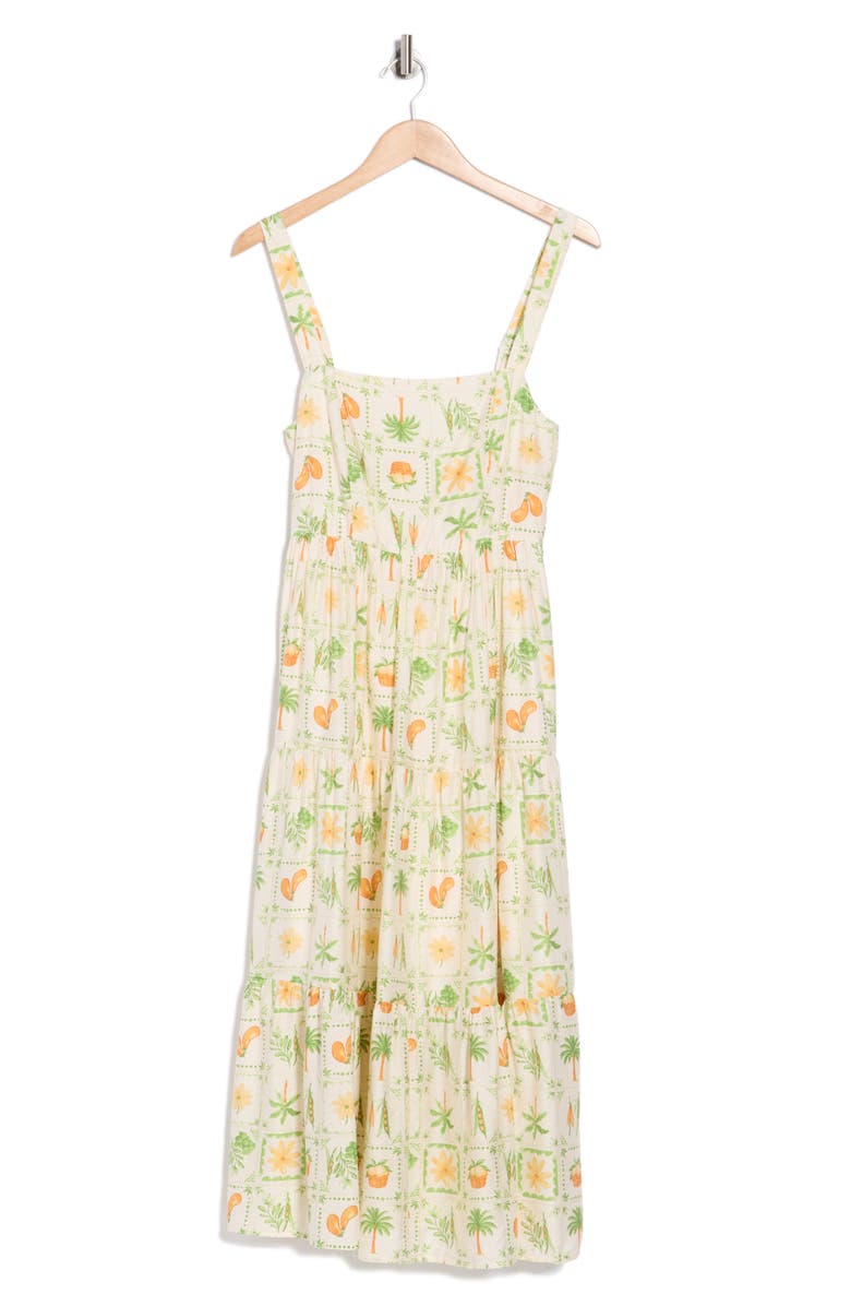 Blu Pepper Veggie Print Midi Dress, Alternate, color, Green Multi