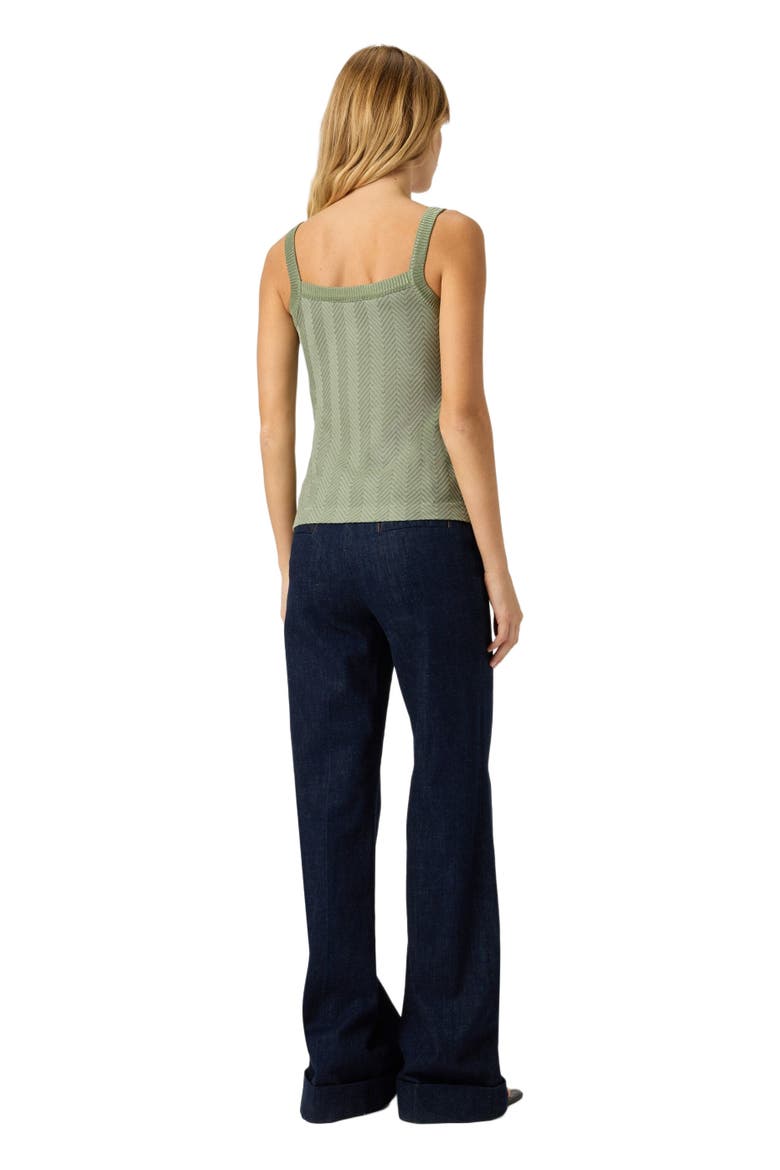 Sleeveless Zigzag Knit Top, Alternate, color, Green
