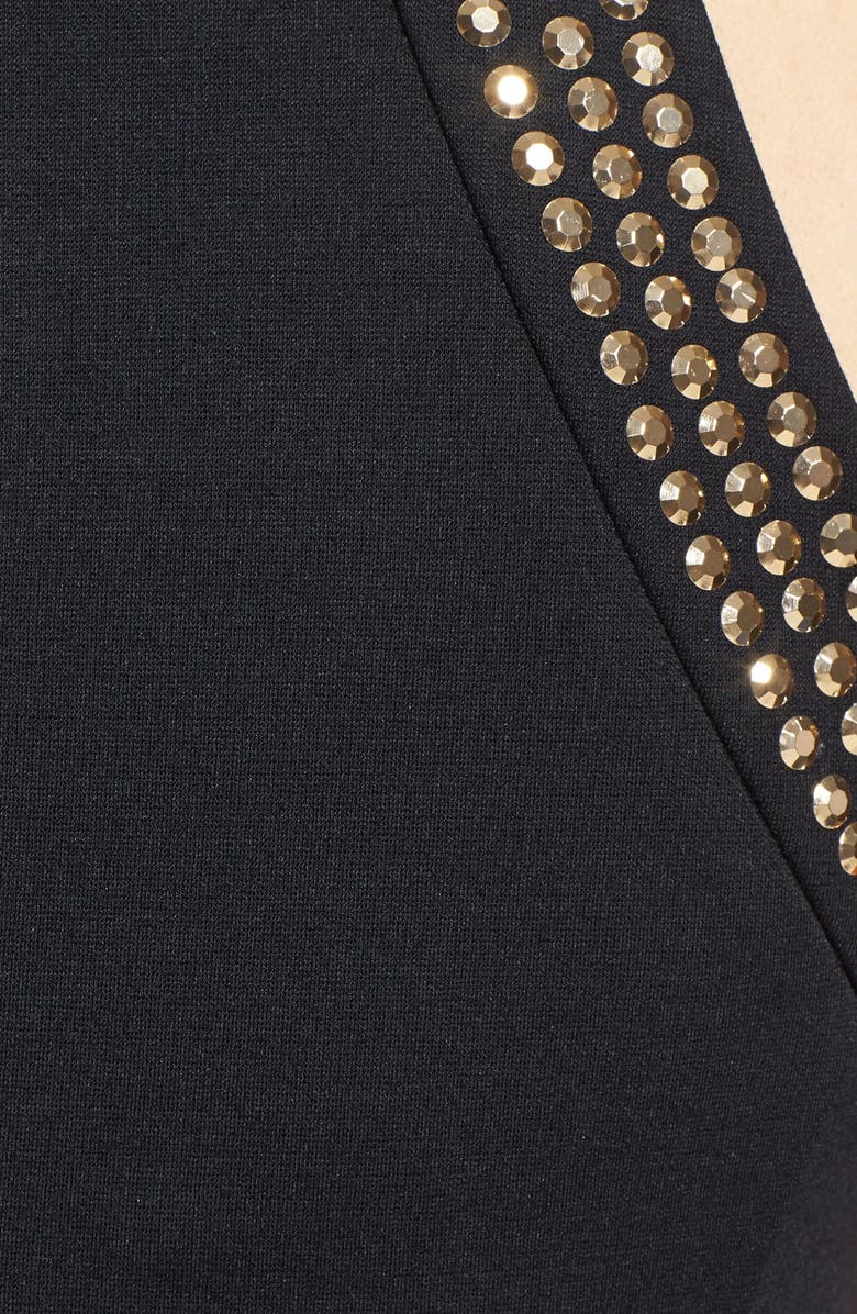 MICHAEL Michael Kors Studded Fit & Flare Ponte Dress, Alternate, color,