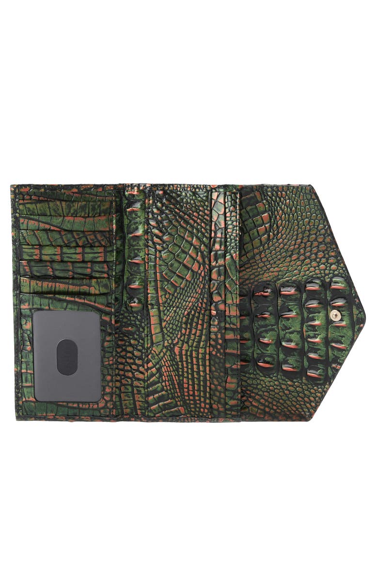 Brahmin Veronica Croc Embossed Leather Wallet, Alternate, color, Samba Melbourne