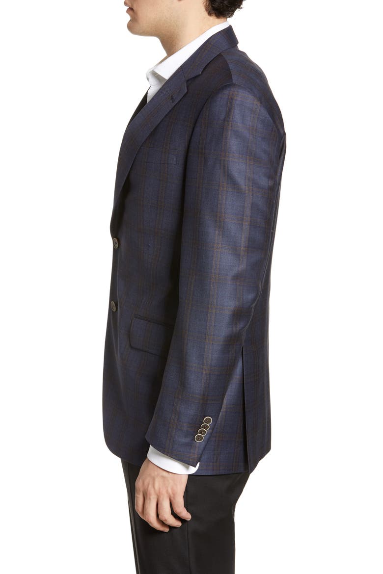Flynn Plaid Wool Sport Coat, Alternate, color, NAVY