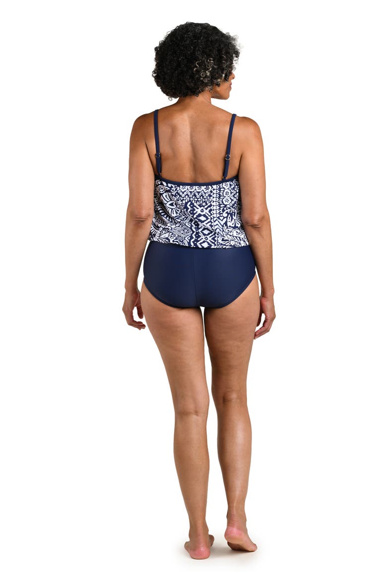 Bohemia Blouson Full Coverage One-Piece Swimsuit, Alternate, color, INDIGO