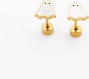 Pip Pop Girls' Ghost Flatback Stud Hypoallergenic Earrings