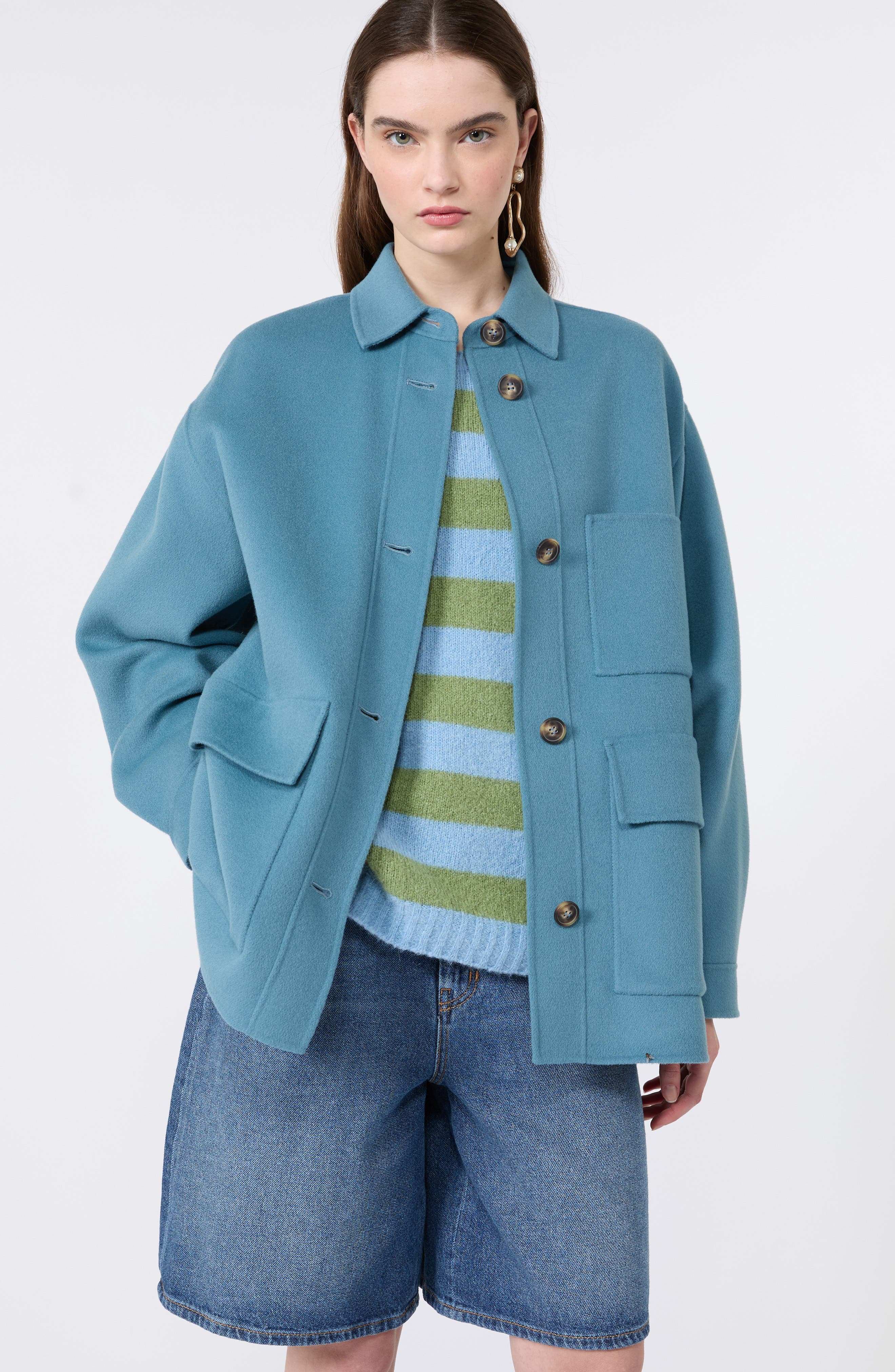 Weekend Max Mara Folk Virgin Wool Blend Short Coat (Women) | Nordstrom