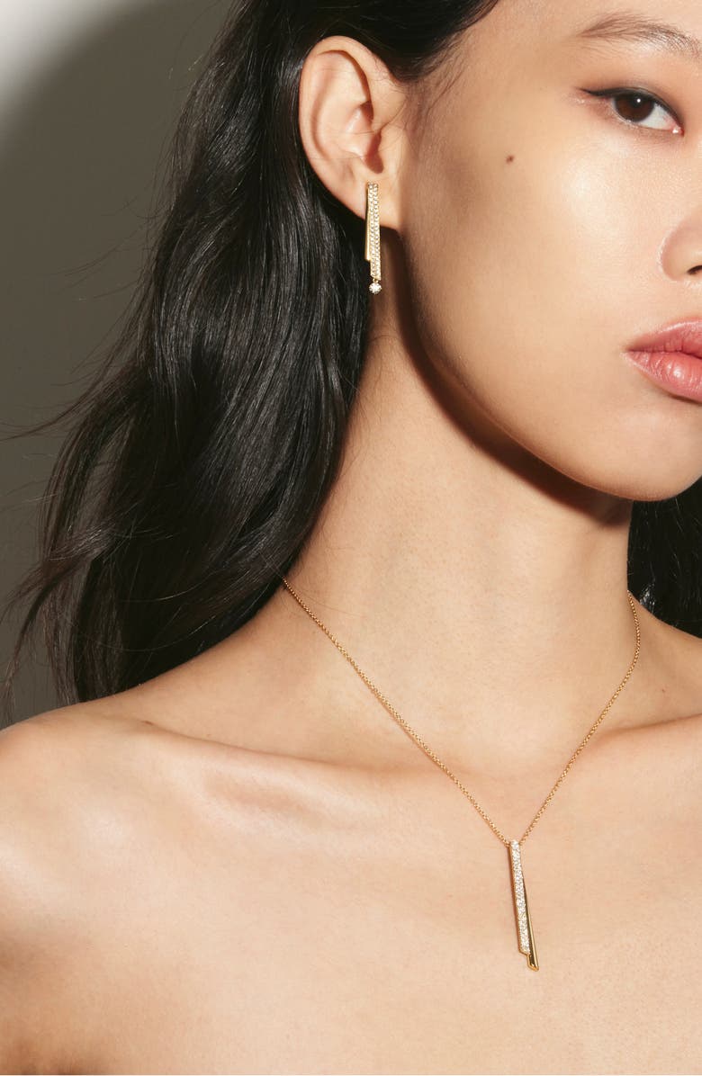 HEARTS ON FIRE INSIDE/OUT 18K Gold Diamond Flip Drop Pendant Necklace, 0.35ct., Alternate, color, Yellow Gold