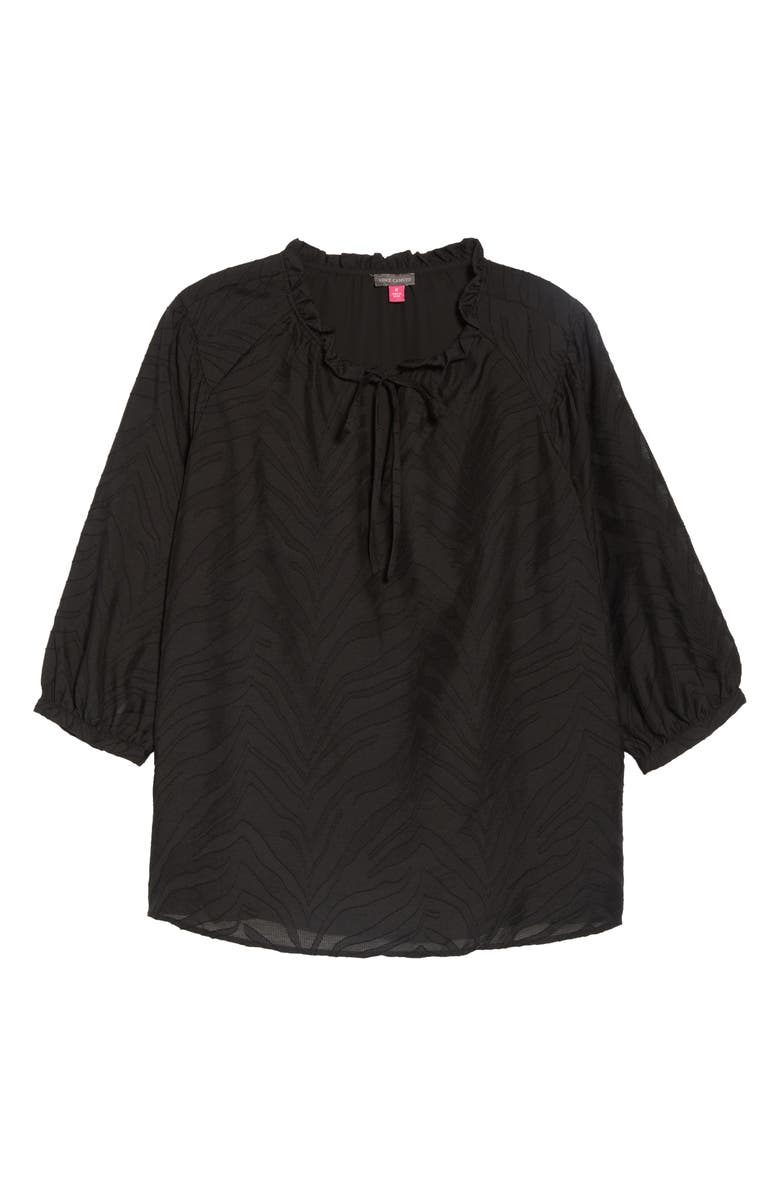 Vince Camuto Split Neck Puff Sleeve Top, Alternate, color,