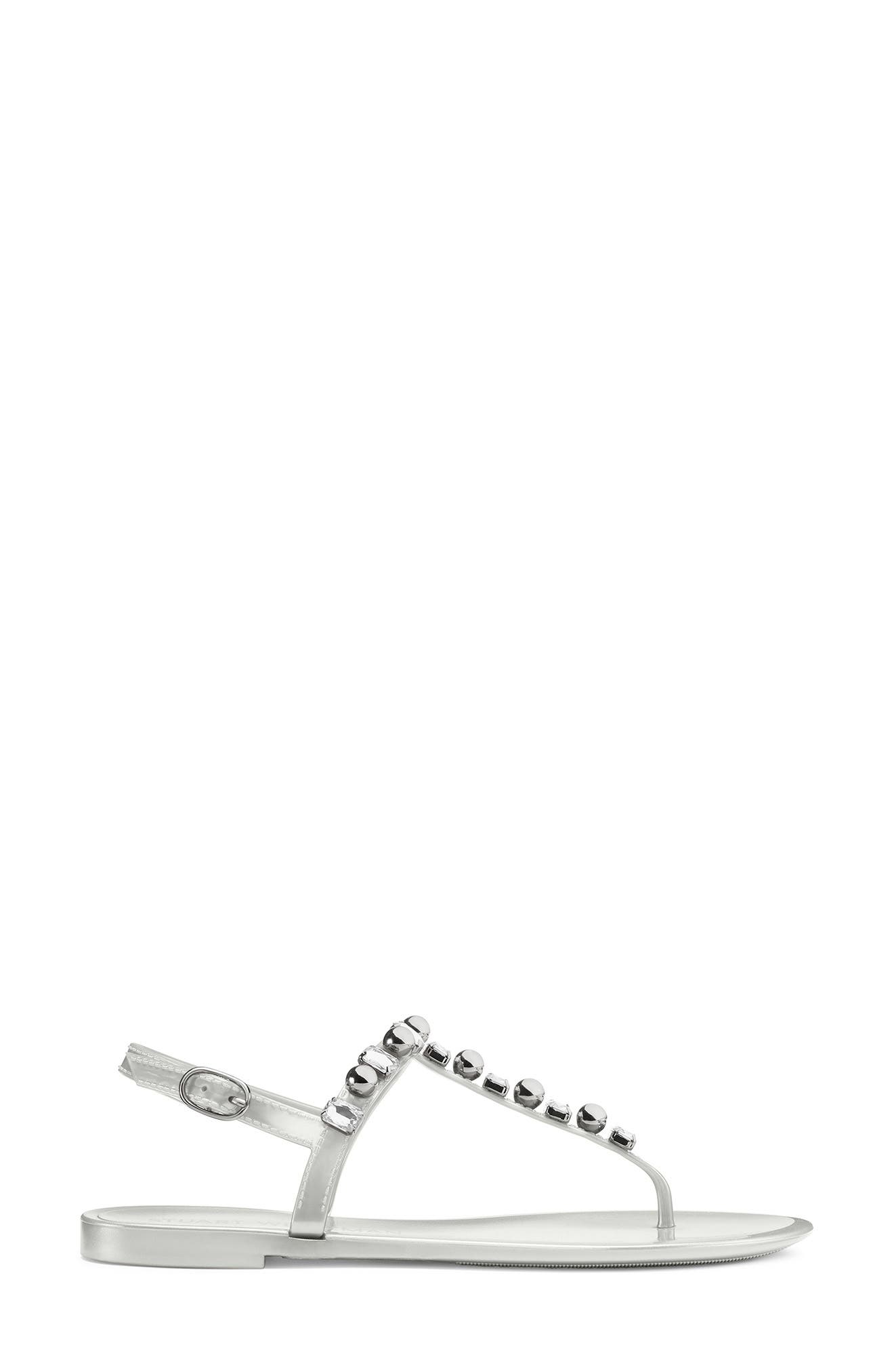 Goldie Crystal Jelly Sandal, Alternate, color, SILVER
