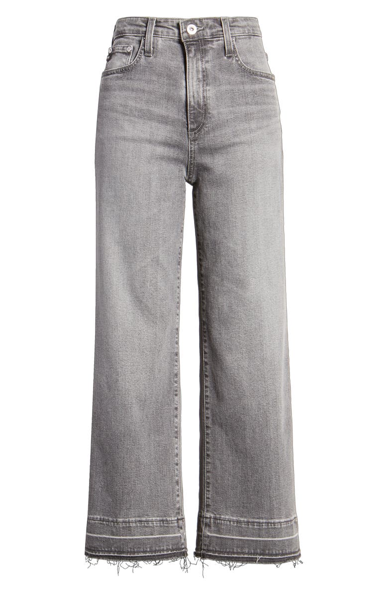 AG Etta High Waist Raw Released Hem Crop Wide Leg Jeans, Alternate, color, 