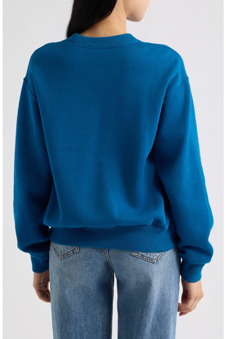 Logo Detail Cotton Blend Fleece Sweatshirt, Alternate, color, GALAXY BLUE