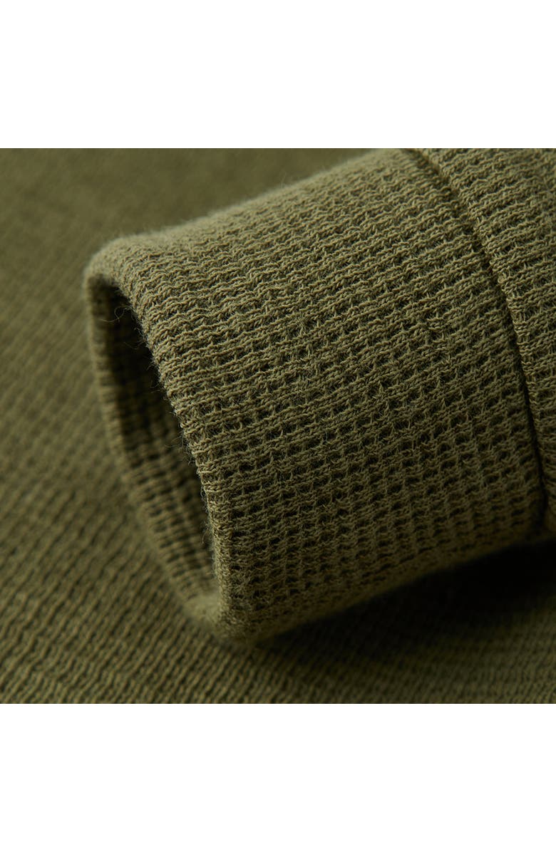 Milkbarn Waffle Zipper Pajama, Alternate, color, Olive