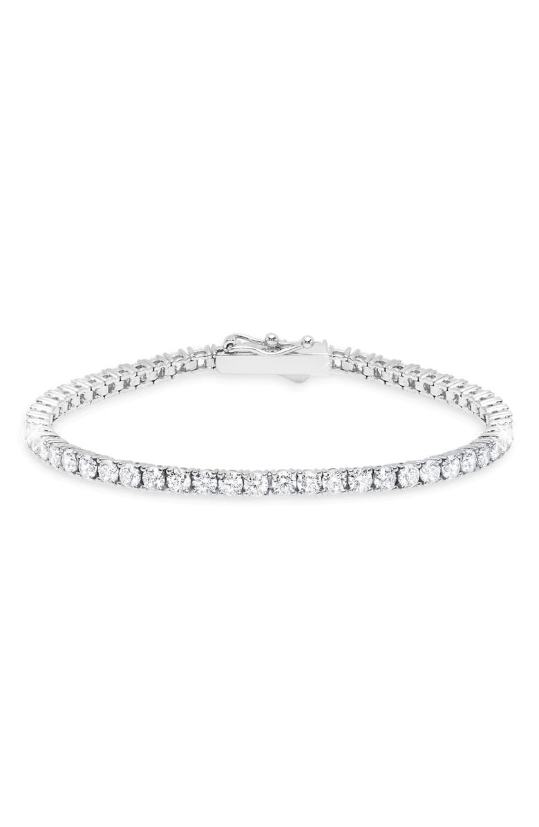 Crislu Cubic Zirconia Tennis Bracelet, Main, color, Platinum