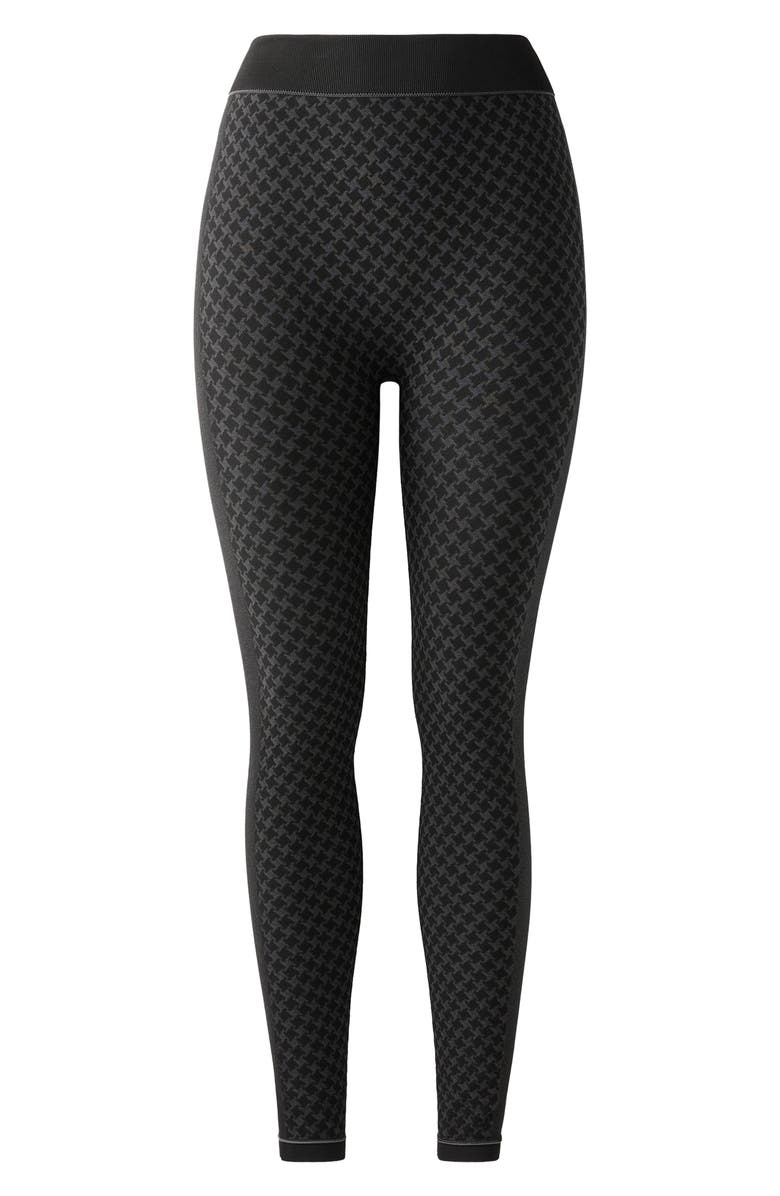 Rhone Houndstooth Check Leggings, Alternate, color, Pure Black Houndstooth