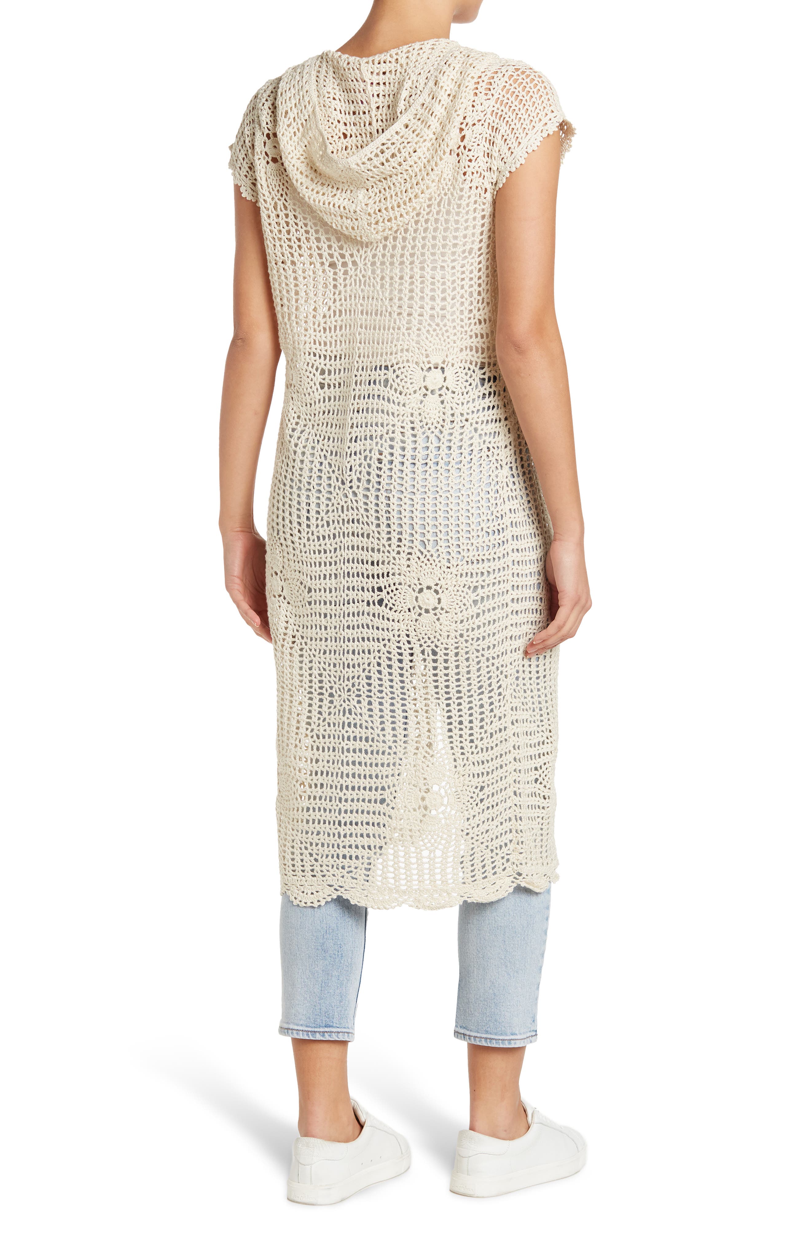 RAIN AND ROSE Rain & Rose Short Sleeve Crochet Vest (Women) | Nordstromrack