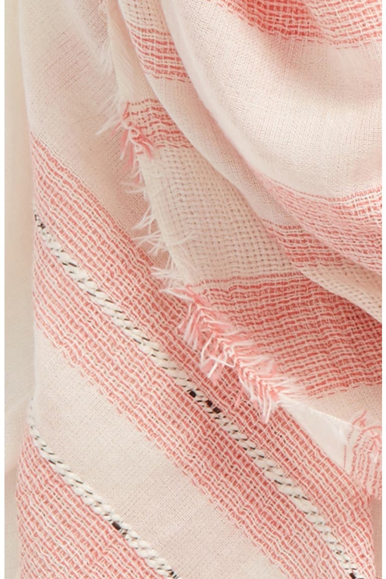 Stripe Scarf, Alternate, color, CORAL COMBO