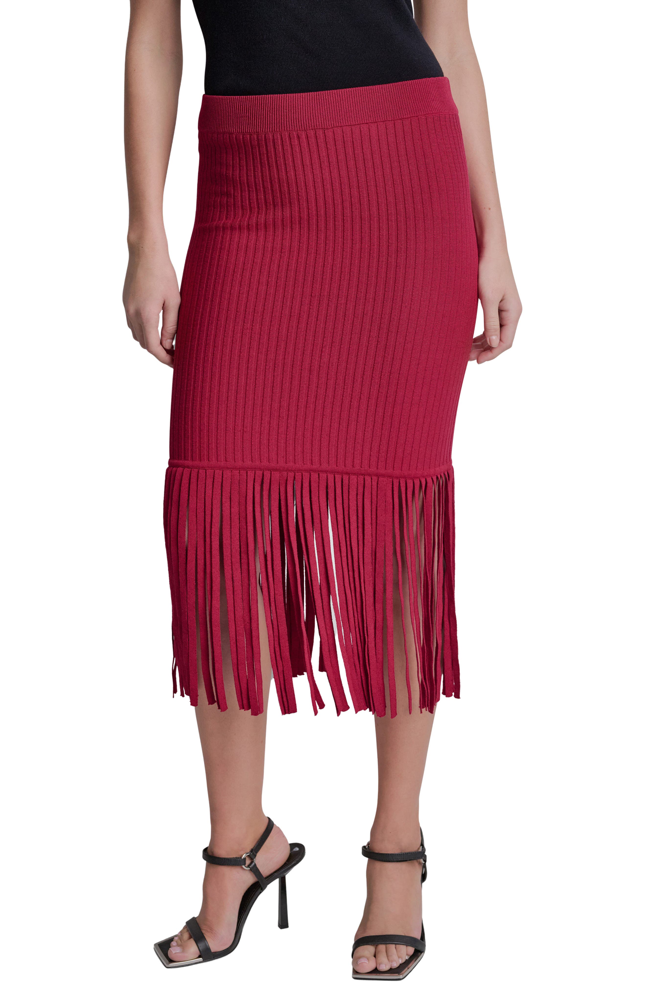 Fringe Rib Midi Skirt - image 3