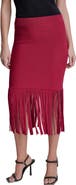DKNY Fringe Rib Midi Skirt